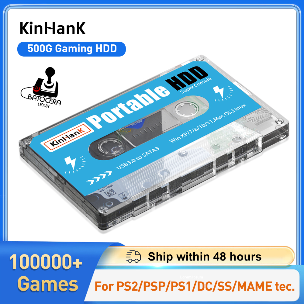 Gaming Console.Emulators - KINHANK 500G Gaming HDD Super Console