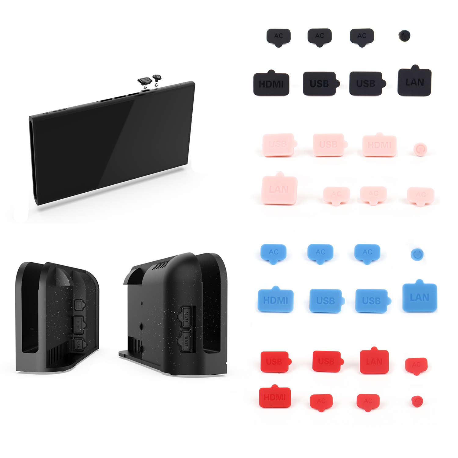 Gaming Console Nintendo Switch 2 - Bouchon Anti-poussière en Silicone USB HDMI