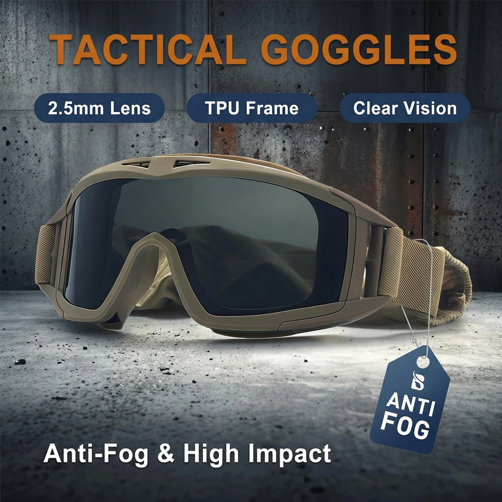 Gaming Glasses Uv - Lunettes tactiques à 3 lentilles résistantes