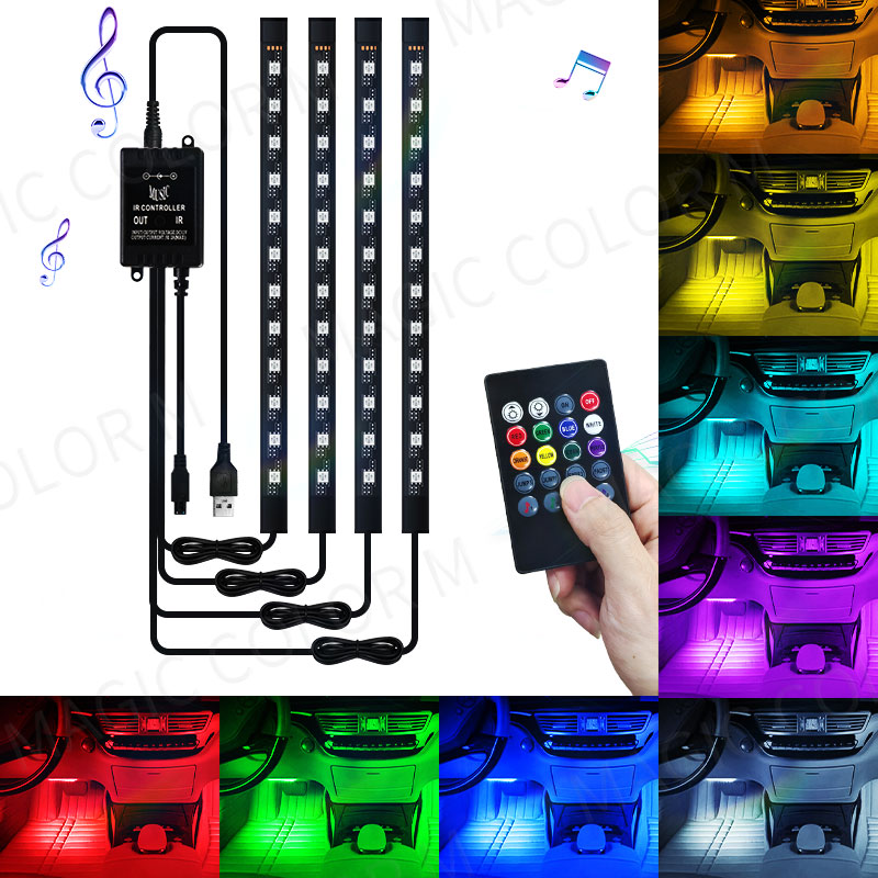 Led Gaming Light Strip - 48/72 Led voiture pied lumière ambiante