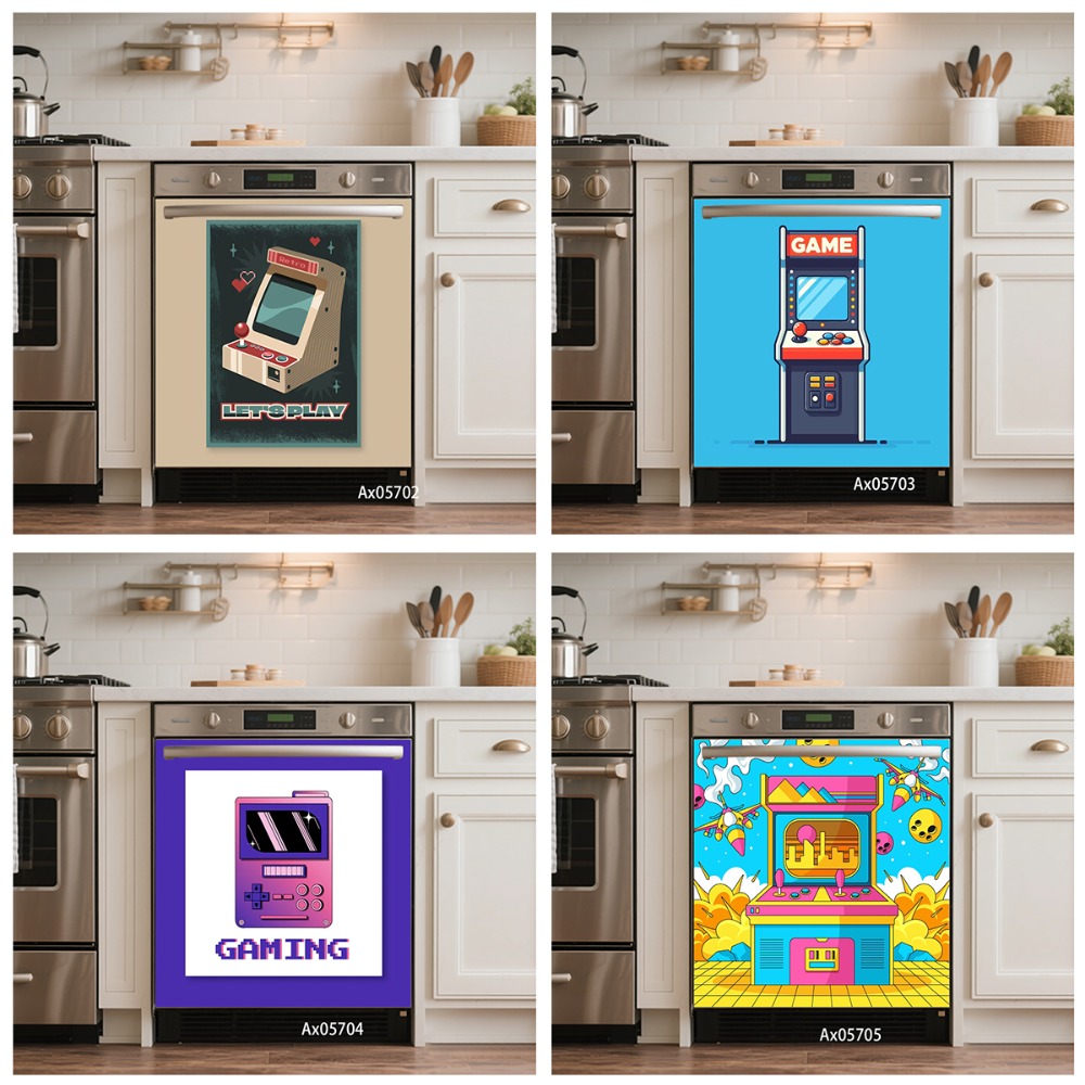 Gaming Console Tower - Autocollant de porte de lave-vaisselle style