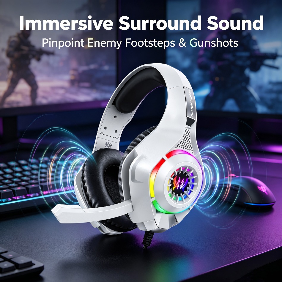 Gaming Console Tower - Casque de jeu PC avec micro,